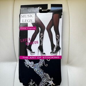 Music Legs Black Laser Dragon Tights